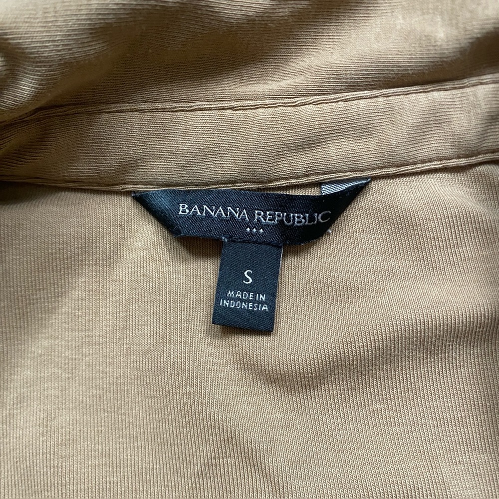 Banana Republic Women Milk Chocolate Collared Ponte Button Top Size Small Casual - Picture 10 of 14